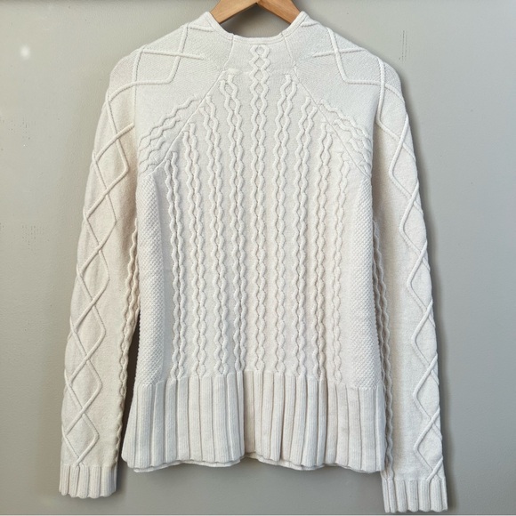 Cyrus Cream Cable Knit High Neck Pullover Nordic Sweater SZ M - Picture 3 of 13